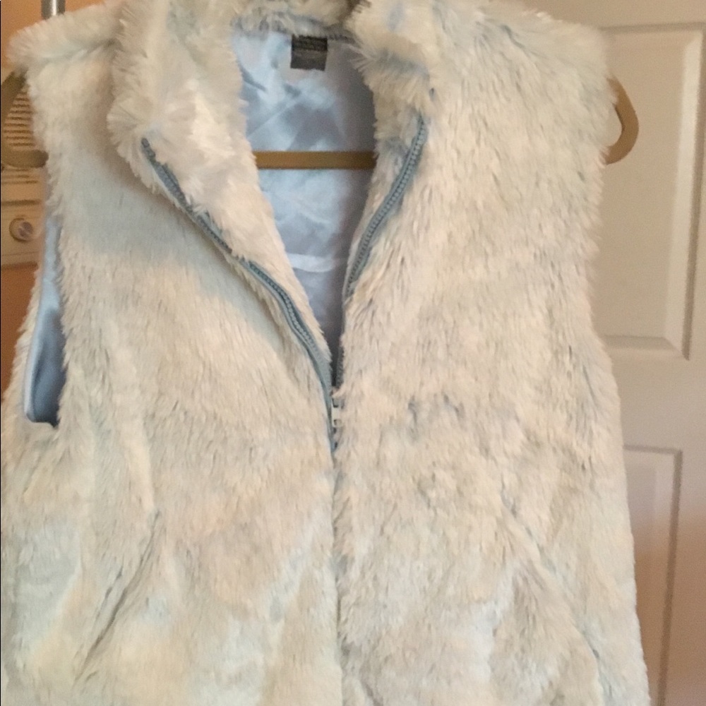 Fur Vest light blue L
